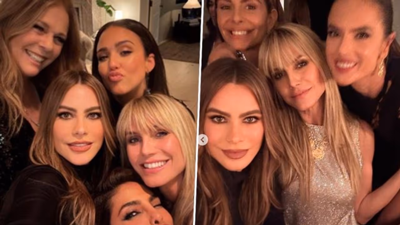 Priyanka Chopra poses with Sofia Vergara, Heidi Klum, Jessica Alba at the weekend bash