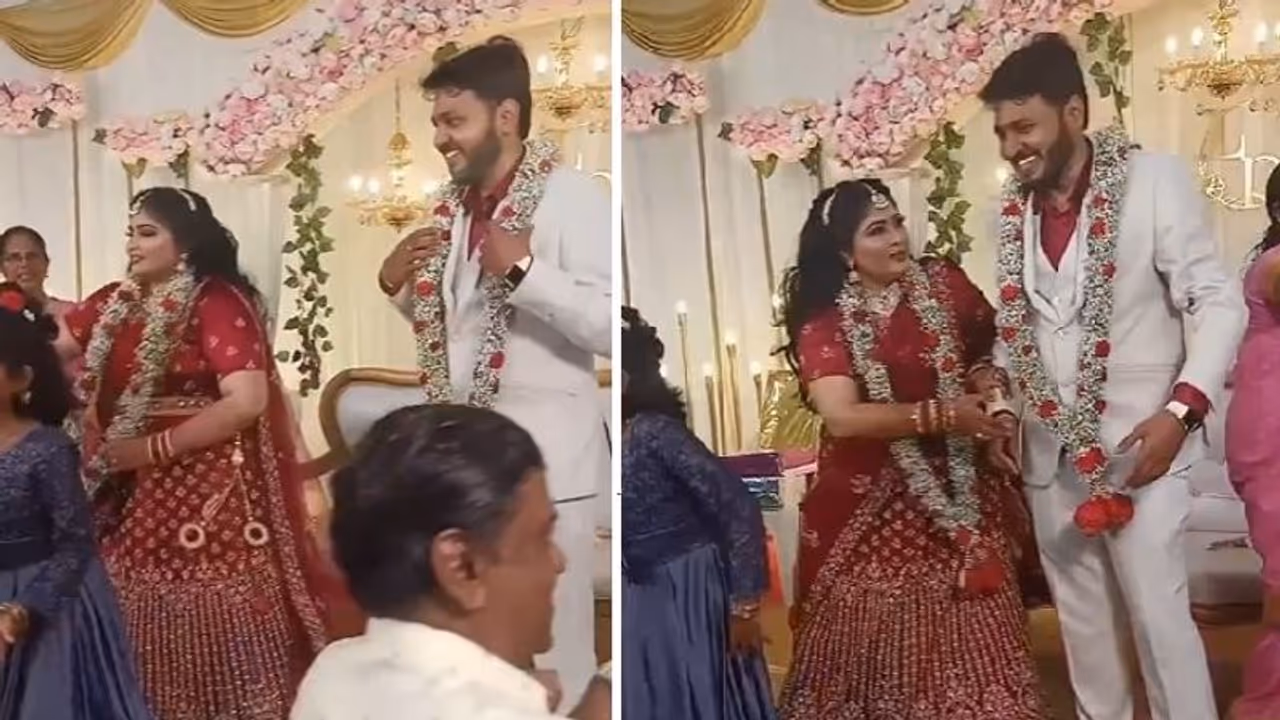 വിവാഹവേദിയില് എല്ലാം മറന്ന് വധുവിന്റെ 'പെര്ഫോമൻസ്', വരന്റെ രസകരമായ പ്രതികരണം; വീഡിയോ വിവാഹവേദിയില് എല്ലാം മറന്ന് വധുവിന്റെ 'പെര്ഫോമൻസ്', വരന്റെ രസകരമായ പ്രതികരണം; വീഡിയോ