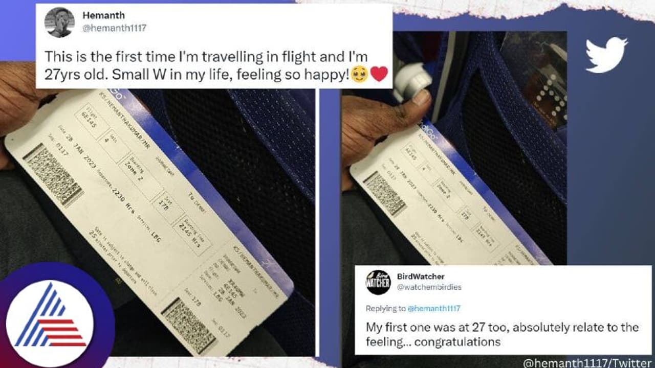  Viral News: ಮೊದಲ ಬಾರಿಗೆ ವಿಮಾನ ಪ್ರಯಾಣ, ಟ್ವೀಟ್ ಮಾಡಿ ಖುಷಿ ಹಂಚಿಕೊಂಡ ಯುವಕ