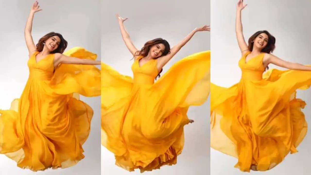 Samantha Ruth Prabhu enjoys trampoline in yellow gown; Dabboo Ratnani clicks some dreamy pictures check out