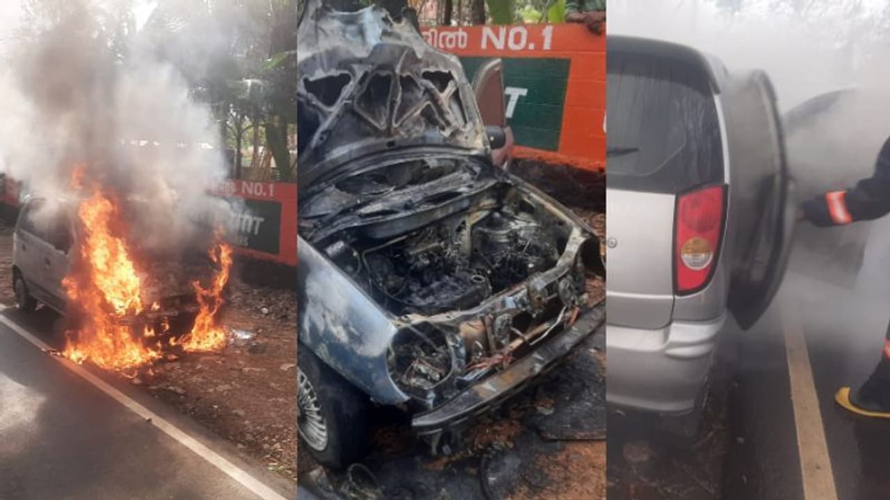 വെഞ്ഞാറമൂട്ടിൽ ഓടിക്കൊണ്ടിരുന്ന കാറിന് തീ പിടിച്ചു, ഓടി രക്ഷപ്പെട്ട് ഡ്രൈവര് വെഞ്ഞാറമൂട്ടിൽ ഓടിക്കൊണ്ടിരുന്ന കാറിന് തീ പിടിച്ചു, ഓടി രക്ഷപ്പെട്ട് ഡ്രൈവര്