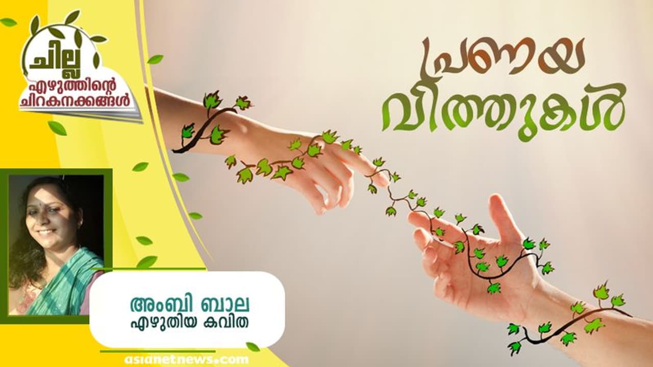 Malayalam Poem: പ്രണയ വിത്തുകള്, അംബി ബാല എഴുതിയ കവിത Malayalam Poem: പ്രണയ വിത്തുകള്, അംബി ബാല എഴുതിയ കവിത