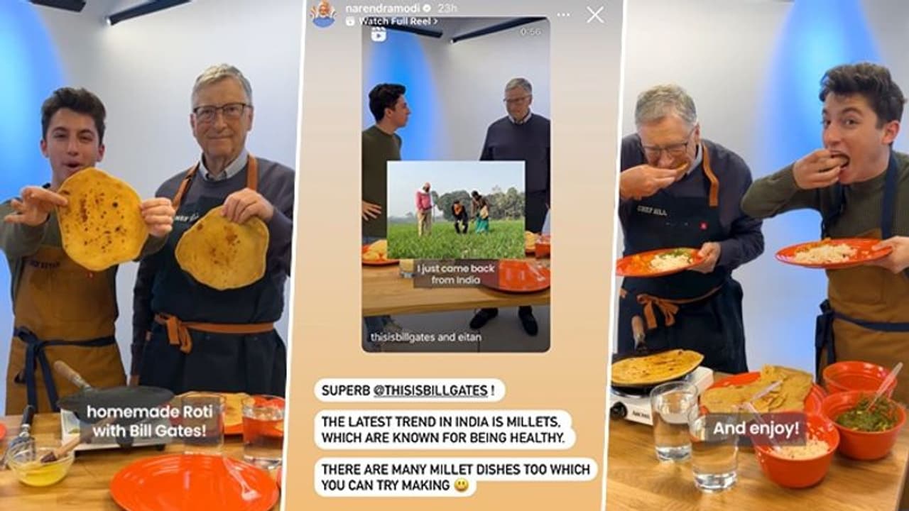 'Superb...': PM Modi praises Bill Gates for trying to make rotis, asks him to try millet as well