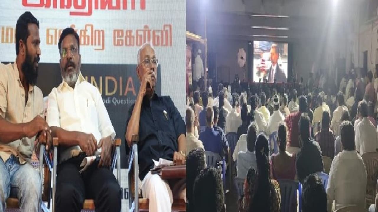 தடை செய்யப்பட்ட பிபிசி ஆவணப்படம்... சென்னை விசிக தலைமை அலுவலகத்தில் தமிழில் ஒளிபரப்பு!!