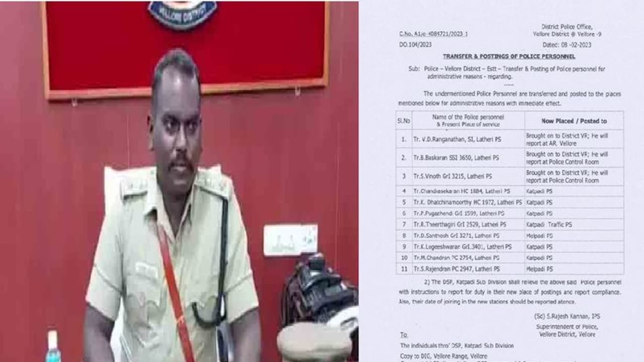 வேலூரில் காவல் ஆய்வாளர் உட்பட 12 போலீசார் கூண்டோடு மாற்றம்... குற்றங்களை கட்டுப்படுத்தாததால் அதிரடி நடவடிக்கை! வேலூரில் காவல் ஆய்வாளர் உட்பட 12 போலீசார் கூண்டோடு மாற்றம்... குற்றங்களை கட்டுப்படுத்தாததால் அதிரடி நடவடிக்கை!
