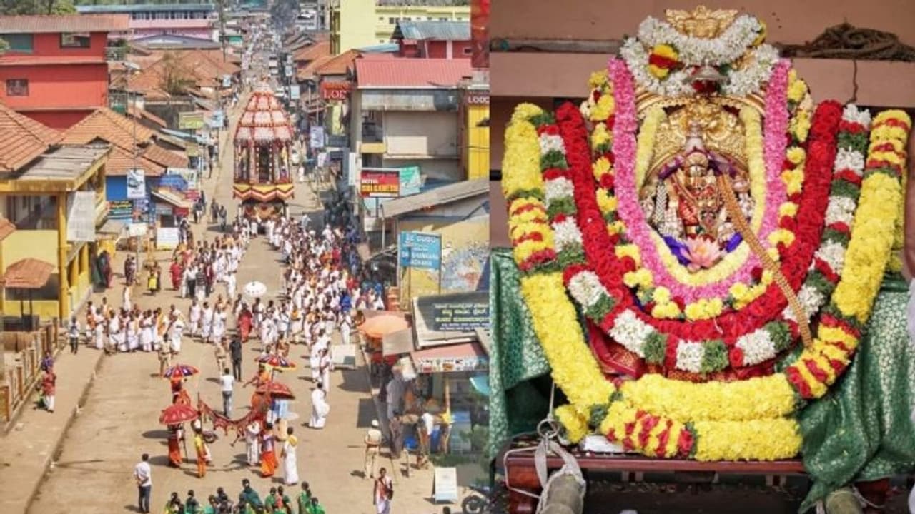 ಶ್ರದ್ಧಾಭಕ್ತಿಯಿಂದ ನೆರವೇರಿದ ಶೃಂಗೇರಿ ಶಾರದಾಂಬೆ ರಥೋತ್ಸವ: ಉಭಯ ಜಗದ್ಗುರುಗಳಿಂದ ಪೂಜೆ 
