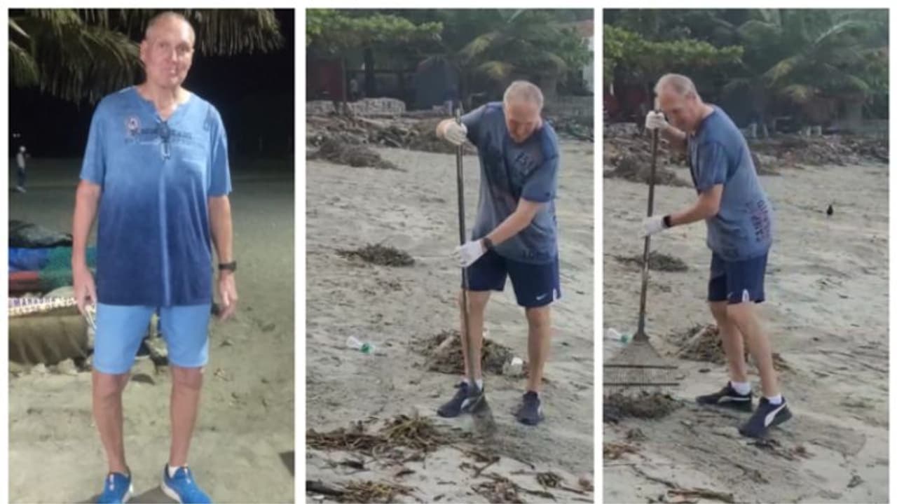 'ഇവിടെ അധികം ജോലിയില്ല'; ഫോർട്ട് കൊച്ചി ബീച്ച് വൃത്തിയാക്കി, വൈറലായ വിദേശി റാൽഫ് ഫോർട്ട് കോവളത്ത് 