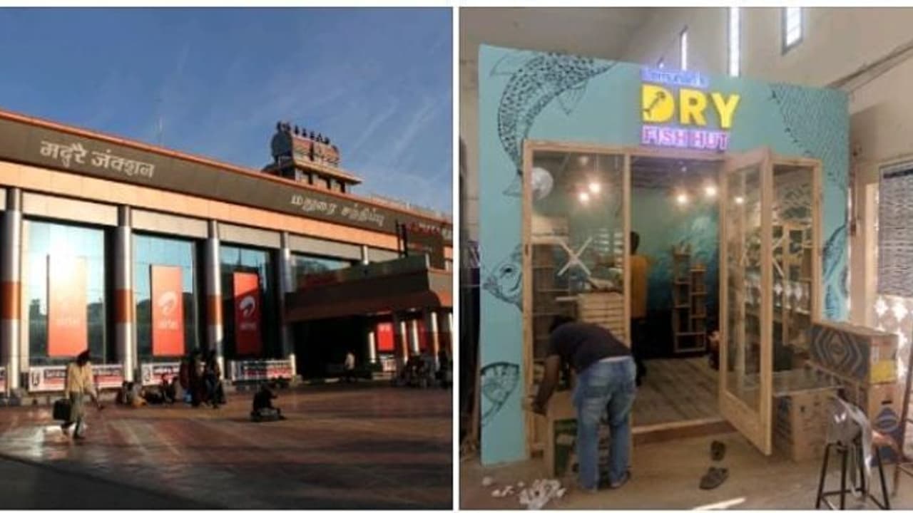 இந்தியாவிலேயே முதல் முறையாக மதுரை ரயில் நிலையத்தில் கருவாட்டு கடை..! அசத்தும் மகளிர் சுய உதவிக்குழு இந்தியாவிலேயே முதல் முறையாக மதுரை ரயில் நிலையத்தில் கருவாட்டு கடை..! அசத்தும் மகளிர் சுய உதவிக்குழு