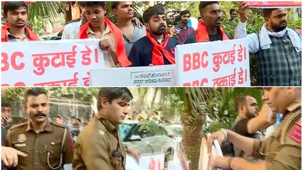 ബിബിസിയെ തല്ലണം, ജയ് ശ്രീറാം വിളികളുമായി ഹിന്ദുസേന; ബിബിസി ഓഫീസിന് സുരക്ഷ കൂട്ടി, കേന്ദ്രസേനയെ വിന്വസിച്ചു ബിബിസിയെ തല്ലണം, ജയ് ശ്രീറാം വിളികളുമായി ഹിന്ദുസേന; ബിബിസി ഓഫീസിന് സുരക്ഷ കൂട്ടി, കേന്ദ്രസേനയെ വിന്വസിച്ചു