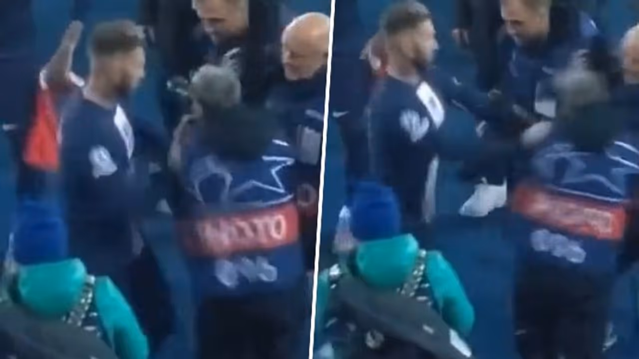 Sergio Ramos trolled after PSG star shoves photographer following Champions League defeat to Bayern Munich Sergio Ramos trolled after PSG star shoves photographer following Champions League defeat to Bayern Munich