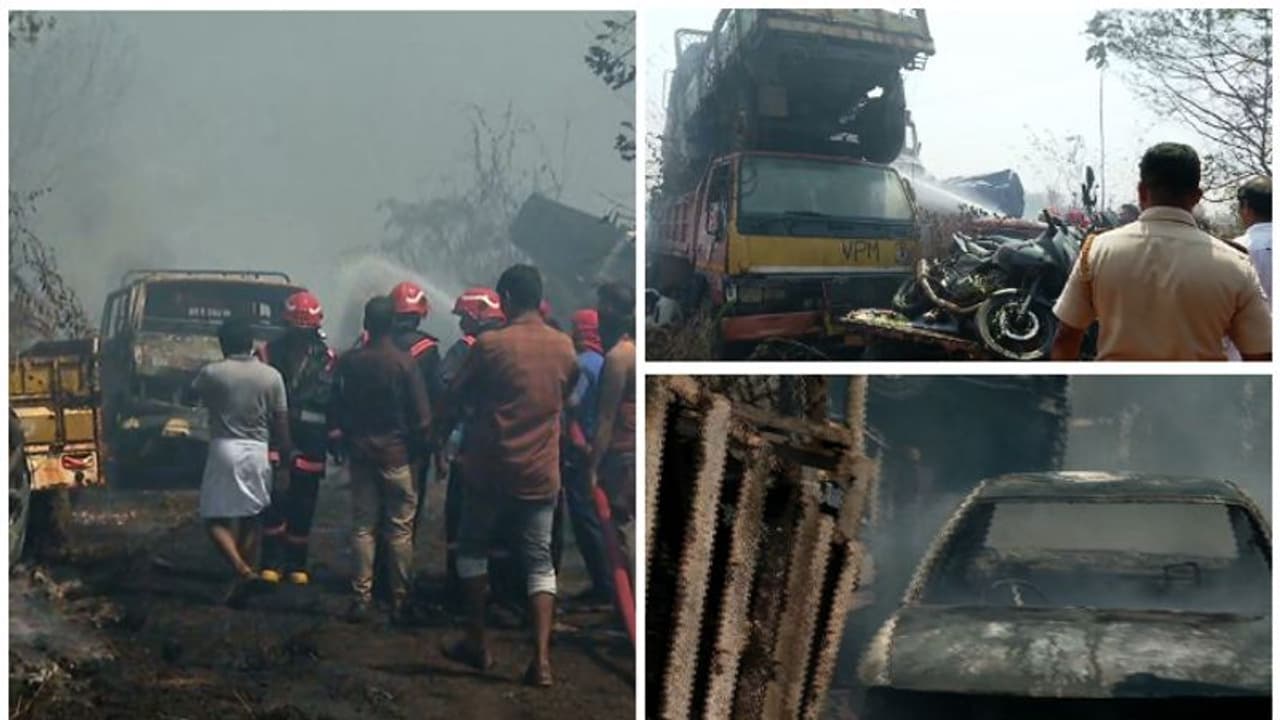 കണ്ണൂരിൽ പൊലീസ് ഡംബിങ് യാർഡിൽ വൻ തീപിടുത്തം, വാഹനങ്ങൾ കത്തിനശിച്ചു 