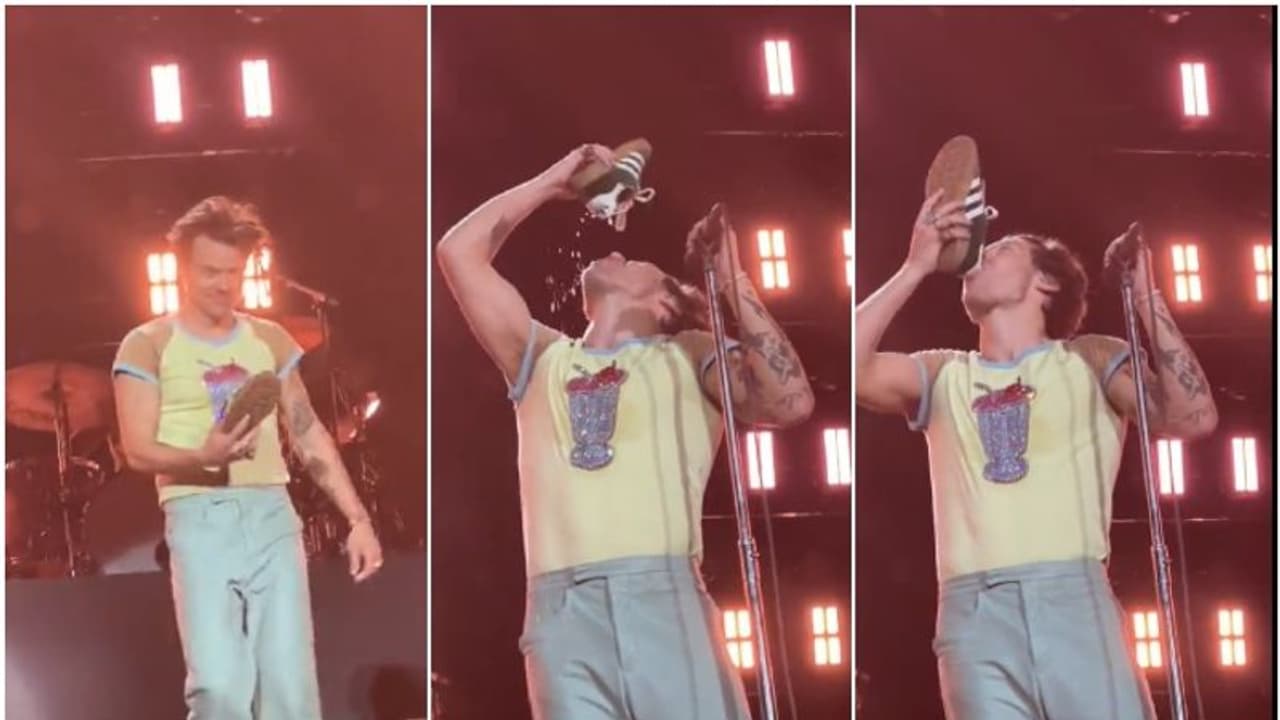 Harry Styles: ಶೂನಲ್ಲಿ ನೀರು ಕುಡಿದ ಖ್ಯಾತ ಗಾಯಕ; ಅಸಹ್ಯ ಎಂದ ನೆಟ್ಟಿಗರು, ವಿಡಿಯೋ ವೈರಲ್ 