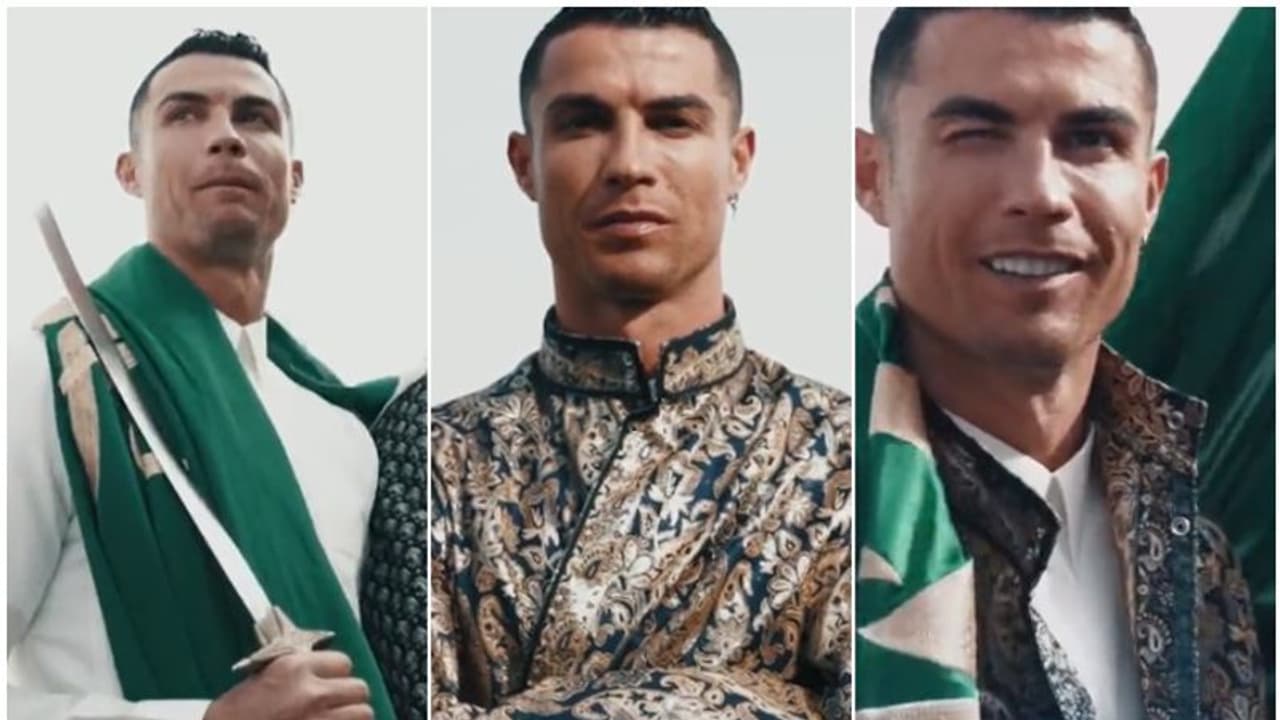 തോബ് ധരിച്ച്, വാളും കയ്യിലേന്തി ആനന്ദ നൃത്തമാടി ക്രിസ്റ്റ്യാനോ; സൗദിയിലെ സൂപ്പര്‍സ്റ്റാര്‍, വീഡിയോ വൈറല്‍