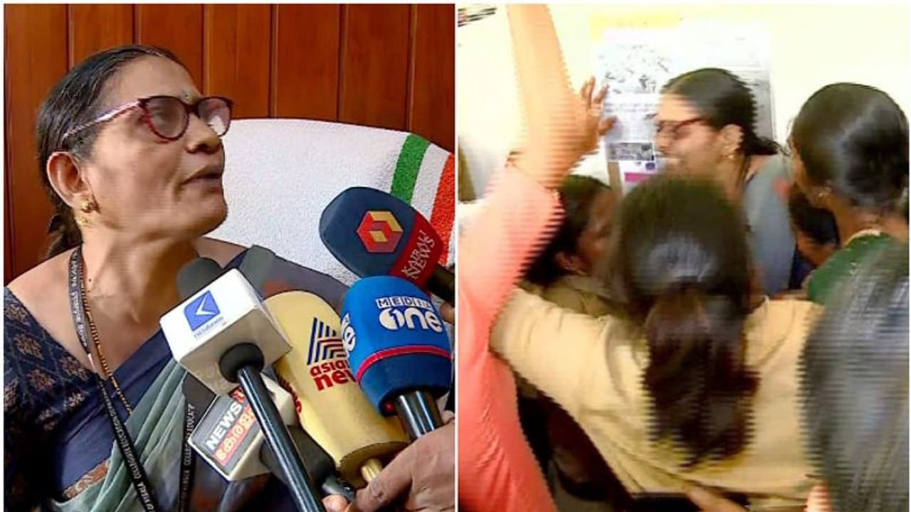 'വിദ്യാർഥികളെ പൂട്ടിയിട്ടു', പ്രിൻസിപ്പലിനെ ഉപരോധിച്ച് എസ്എഫ്ഐ; പ്രിൻസിപ്പലിനെ നീക്കാൻ നിർദ്ദേശിച്ച് മന്ത്രി 'വിദ്യാർഥികളെ പൂട്ടിയിട്ടു', പ്രിൻസിപ്പലിനെ ഉപരോധിച്ച് എസ്എഫ്ഐ; പ്രിൻസിപ്പലിനെ നീക്കാൻ നിർദ്ദേശിച്ച് മന്ത്രി