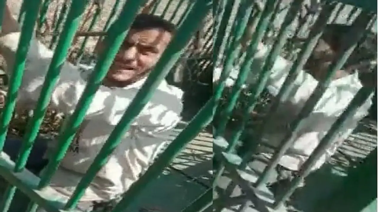 ಕೋಳಿ ಆಸೆಗೆ ಚಿರತೆ ಬೋನಿಗೆ ಬಿದ್ದ ಭೂಪ, ಸಹಾಯಕ್ಕಾಗಿ ಅಂಗಲಾಚುತ್ತಿರುವ ವಿಡಿಯೋ ವೈರಲ್!