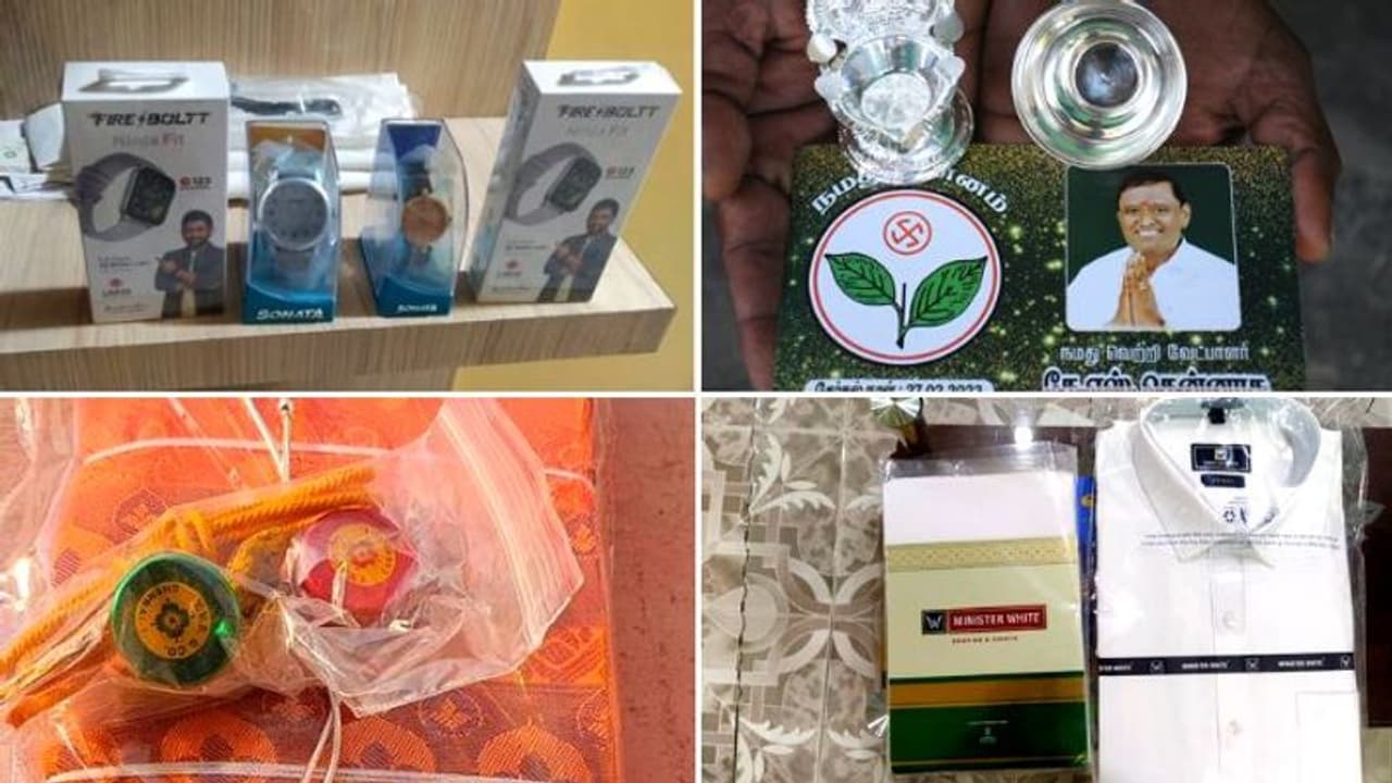 ஸ்மார்ட் வாட்ச் முதல் குத்து விளக்கு வரை.. வீடு தேடி வரும் பரிசுகள்! ஈரோடு கிழக்கு தொகுதி பரிசு பொருள் லிஸ்ட்!