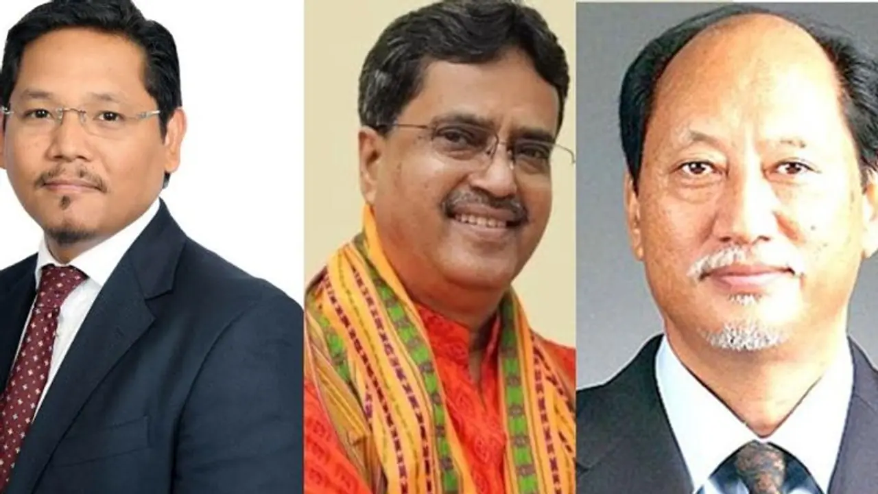  ತ್ರಿಪುರದಲ್ಲಿ ಮತ್ತೆ ಸಾಹಾ, ನಾಗಲ್ಯಾಂಡ್‌ಗೆ 5ನೇ ಬಾರಿ ರಿಯೋ, ಮೇಘಾಲಯದಲ್ಲಿ ಸಂಗ್ಮಾಗೆ ಮತ್ತೆ ಗಾದಿ