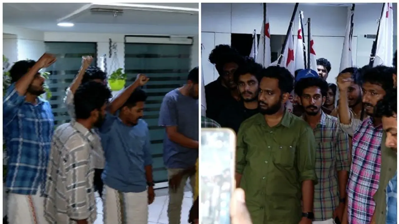 SFI hooliganism in Asianet News Kochi office; 30 member mob disrupts operations, threatens journalists