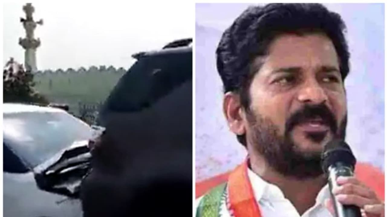 రేవంత్ రెడ్డి కాన్వాయ్కు యాక్సిడెంట్.. భారీ ప్రమాదంతో ఆరు కార్లు ధ్వంసం (వీడియో) రేవంత్ రెడ్డి కాన్వాయ్కు యాక్సిడెంట్.. భారీ ప్రమాదంతో ఆరు కార్లు ధ్వంసం (వీడియో)