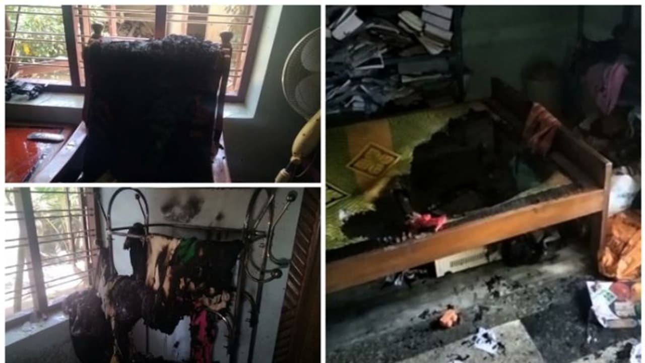 അഞ്ച് വയസുള്ള കുട്ടിയെ കത്തിമുനയിൽ നിർത്തി, വീട്ടുകാരെ പൂട്ടിയിട്ടു; വിമുക്ത ഭടൻ ബന്ധുവീടിന് തീയിട്ടു അഞ്ച് വയസുള്ള കുട്ടിയെ കത്തിമുനയിൽ നിർത്തി, വീട്ടുകാരെ പൂട്ടിയിട്ടു; വിമുക്ത ഭടൻ ബന്ധുവീടിന് തീയിട്ടു