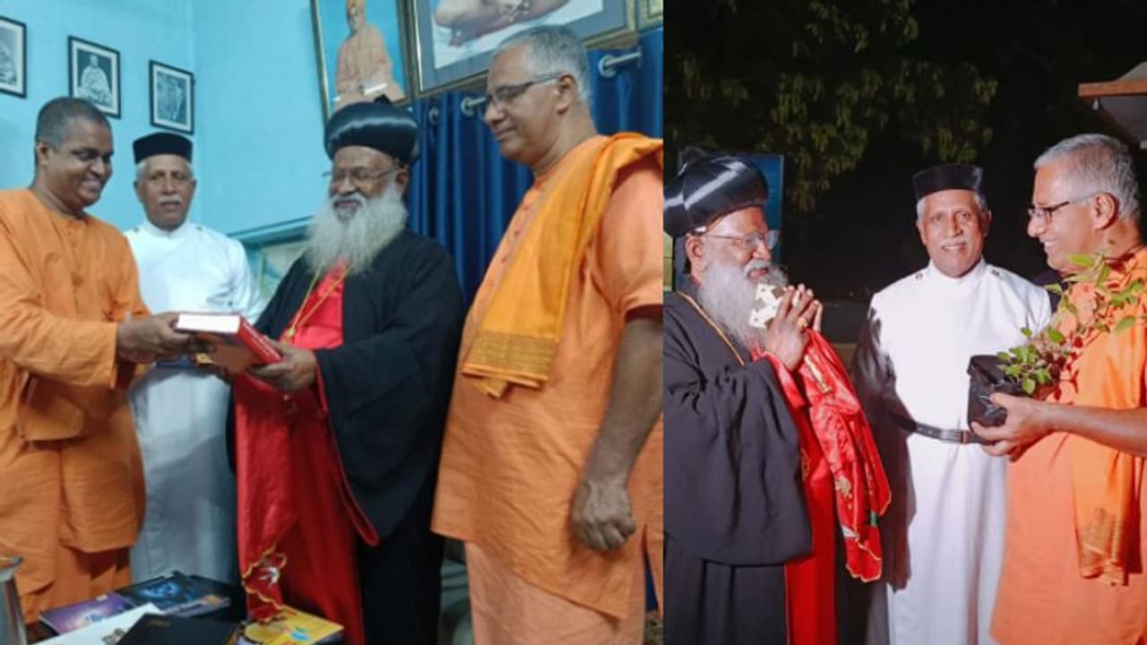  മത സൗഹാര്‍ദ സന്ദേശവുമായി മാത്യൂസ് ത്രിതീയൻ കാതോലിക്കാബാവ; ശ്രീരാമ കൃഷ്ണാശ്രമത്തിലെത്തി, വൃക്ഷത്തൈ നട്ടു