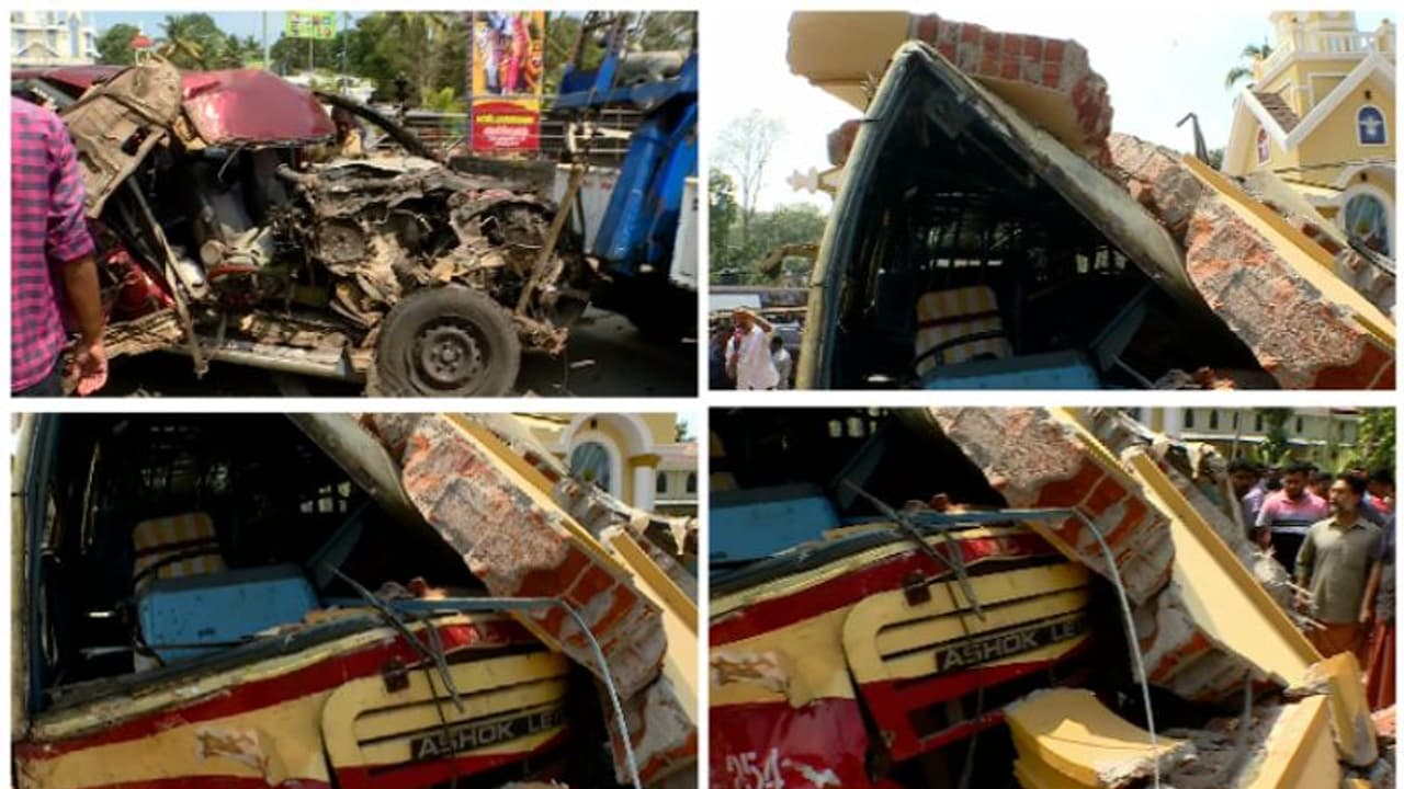 പത്തനംതിട്ട അപകടം; ഡ്രൈവർമാർ ഉൾപ്പെടെ 3 പേരുടെ നില ഗുരുതരം; കാറും ബസും അമിതവേഗത്തിലായിരുന്നെന്ന് നാട്ടുകാര് പത്തനംതിട്ട അപകടം; ഡ്രൈവർമാർ ഉൾപ്പെടെ 3 പേരുടെ നില ഗുരുതരം; കാറും ബസും അമിതവേഗത്തിലായിരുന്നെന്ന് നാട്ടുകാര്