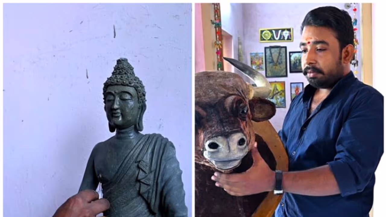 ശാസ്ത്രീയമായി പഠിച്ചിട്ടില്ല, സ്വയം നേടിയെടുത്ത അറിവുകൾ മാത്രം; ശില്പ നിർമ്മാണത്തിൽ വിസ്മയം തീർത്ത് ശ്രീനാഥ് ശാസ്ത്രീയമായി പഠിച്ചിട്ടില്ല, സ്വയം നേടിയെടുത്ത അറിവുകൾ മാത്രം; ശില്പ നിർമ്മാണത്തിൽ വിസ്മയം തീർത്ത് ശ്രീനാഥ്