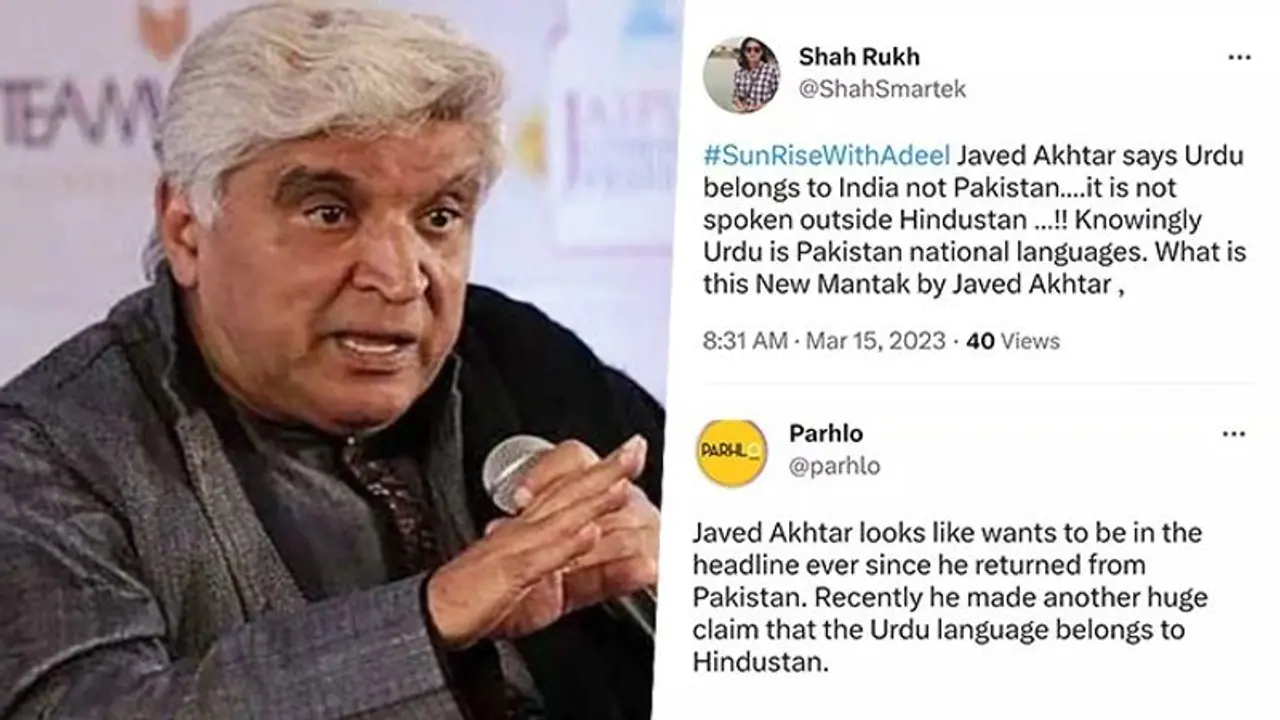 Javed Akhtar's 'Urdu belongs to Hindustan' comment leaves Pakistani Twitteratis fuming Javed Akhtar's 'Urdu belongs to Hindustan' comment leaves Pakistani Twitteratis fuming