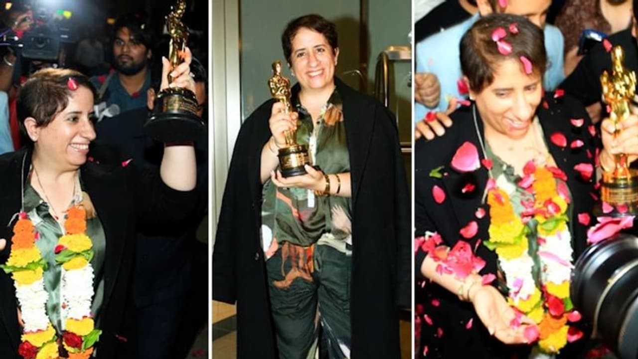 The Elephant Whisperers: Oscars winner Guneet Monga returns to India, receives warm welcome (Video)