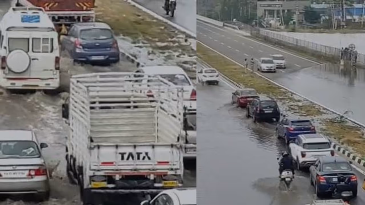 ഉദ്ഘാടനം കഴിഞ്ഞ് ആദ്യ മഴയിൽ വെള്ളത്തിലായി ബെംഗളുരു മൈസുരു എക്സ്പ്രസ് വേ