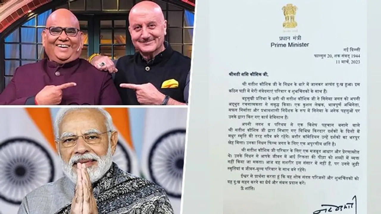 Anupam Kher shares PM Narendra Modi's letter of condolence to Satish Kaushik’s wife Anupam Kher shares PM Narendra Modi's letter of condolence to Satish Kaushik’s wife