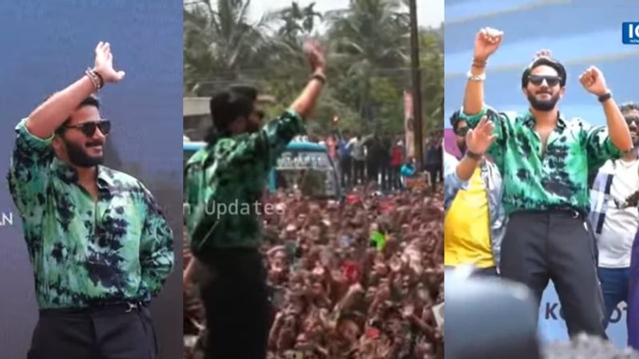 കുഞ്ഞിക്കയുടെ രാജകീയ എന്‍ട്രി; ദുൽഖറിനായി ഒഴുകിയെത്തി ജനസാ​ഗരം, ഡാൻസും പാട്ടുമായി നടൻ വീഡിയോ