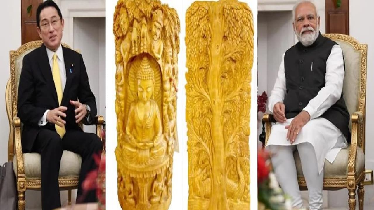 ஜப்பான் பிரதமருக்கு சந்தன மர புத்தர் சிலையை பரிசாக வழங்கிய பிரதமர் மோடி… அதன் சிறப்புகள் என்ன? 