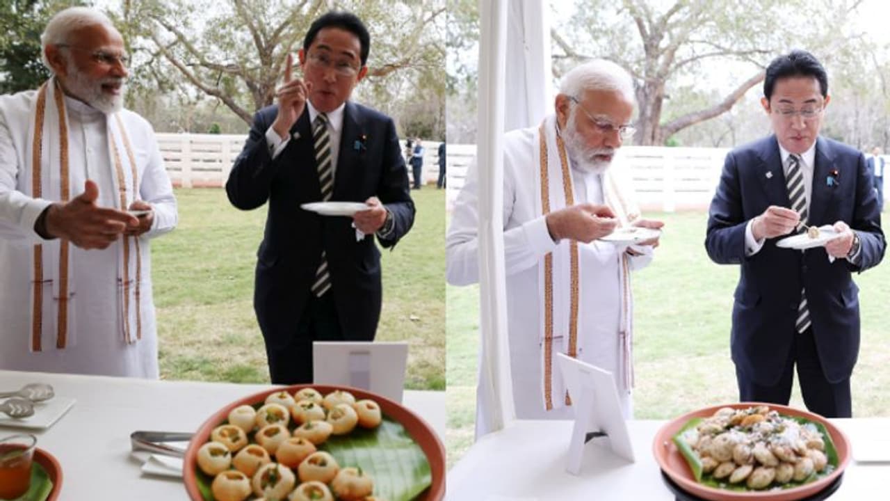 മോദിക്കൊപ്പം പാനിപൂരി കഴിക്കുന്ന ജപ്പാൻ പ്രധാനമന്ത്രി; വൈറലായി വീഡിയോ... മോദിക്കൊപ്പം പാനിപൂരി കഴിക്കുന്ന ജപ്പാൻ പ്രധാനമന്ത്രി; വൈറലായി വീഡിയോ...