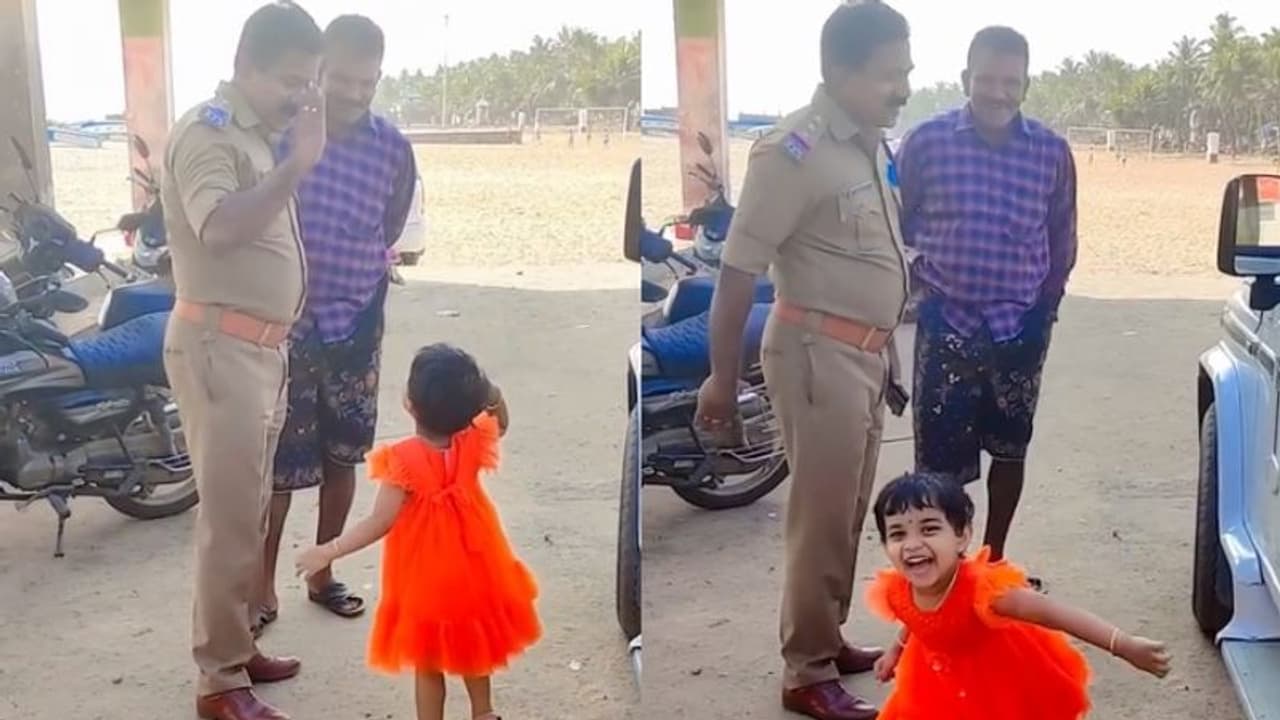 'പൊലീസ് മാമ'നെ ഞെട്ടിച്ച് നേഹക്കുട്ടി; വീഡിയോ പങ്കിട്ട് കേരളാ പൊലീസ്