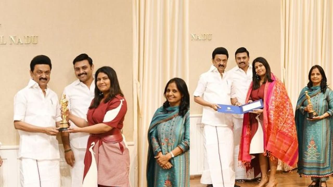 ది ఎలిఫెంట్ విస్పర్స్ డైరెక్టర్ కు స్టాలిన్ సత్కారం, అభినందించి, చెక్ అందించిన తమిళనాడు సీఎం ది ఎలిఫెంట్ విస్పర్స్ డైరెక్టర్ కు స్టాలిన్ సత్కారం, అభినందించి, చెక్ అందించిన తమిళనాడు సీఎం