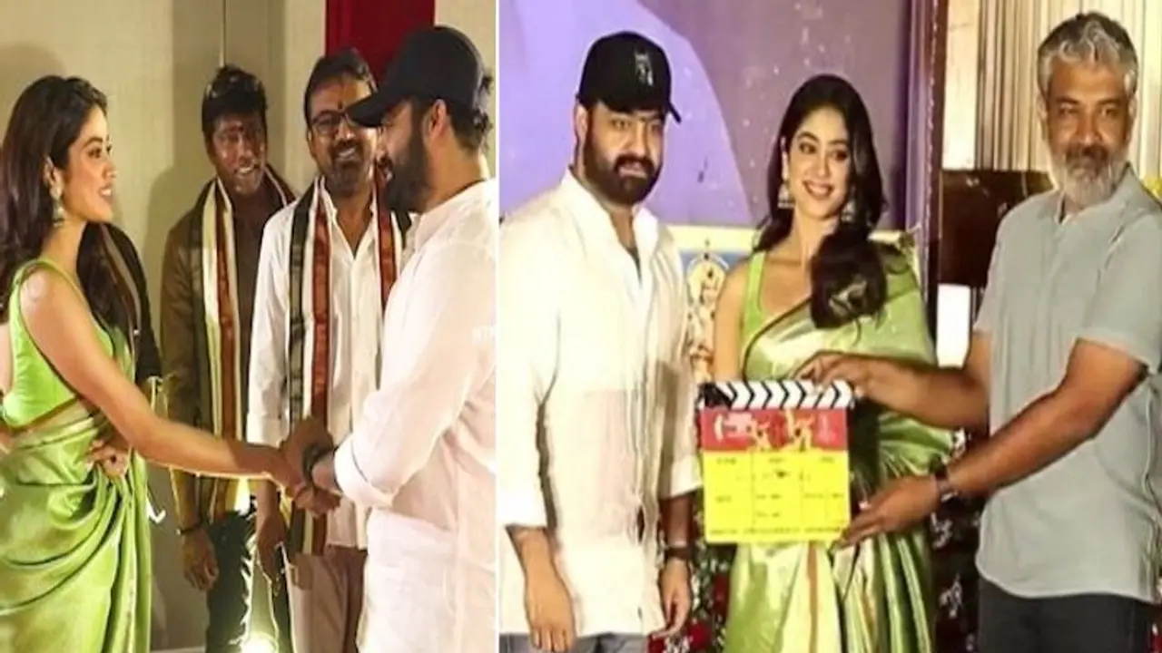 NTR 30 launch ceremony: Jr NTR welcomes Janhvi Kapoor, SS Rajamouli claps first shot and more 