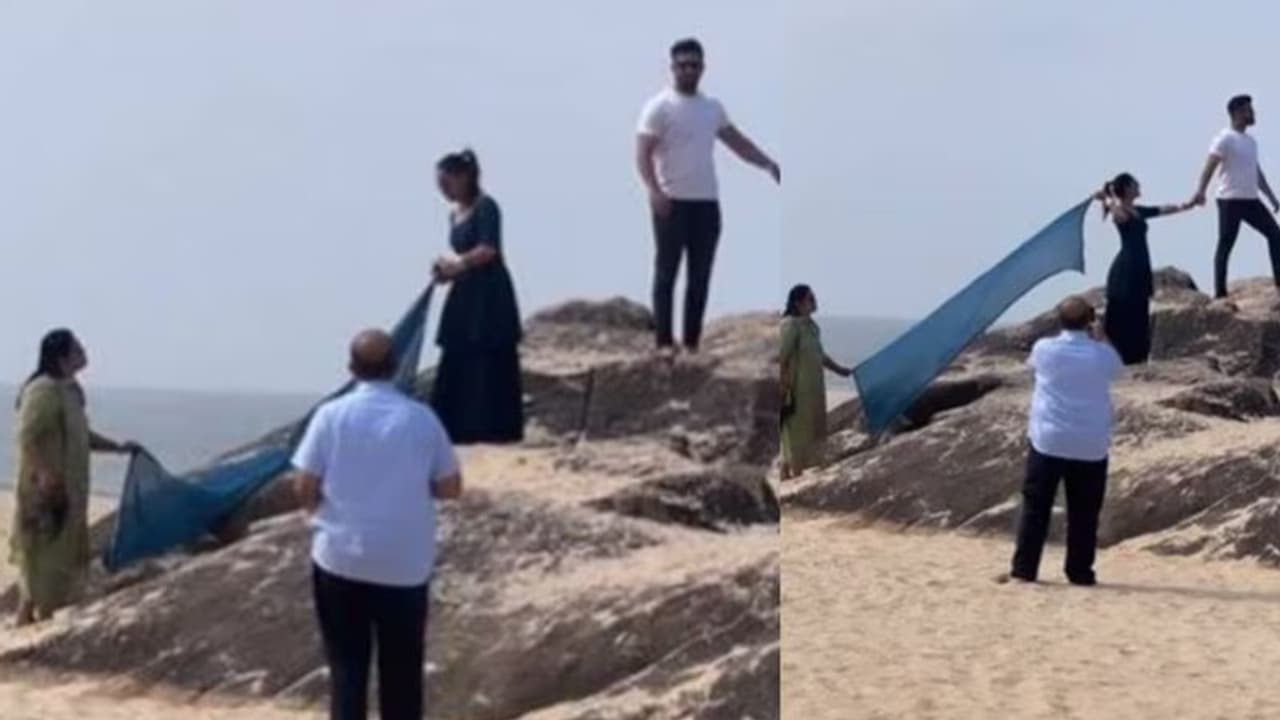 മരുമകളെ ഫോട്ടോ എടുക്കാനായി സഹായിക്കുന്ന അച്ഛനും അമ്മയും; 10 ലക്ഷം പേര് കണ്ട വീഡിയോ മരുമകളെ ഫോട്ടോ എടുക്കാനായി സഹായിക്കുന്ന അച്ഛനും അമ്മയും; 10 ലക്ഷം പേര് കണ്ട വീഡിയോ