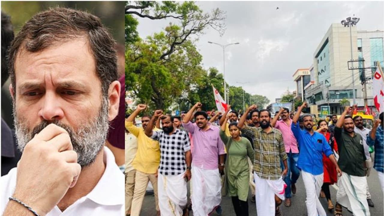 രാഹുൽ ഗാന്ധിക്ക് അയോഗ്യത: തലസ്ഥാനത്ത് പ്രതിഷേധ പ്രകടനവുമായി ഡിവൈഎഫ്ഐ രാഹുൽ ഗാന്ധിക്ക് അയോഗ്യത: തലസ്ഥാനത്ത് പ്രതിഷേധ പ്രകടനവുമായി ഡിവൈഎഫ്ഐ