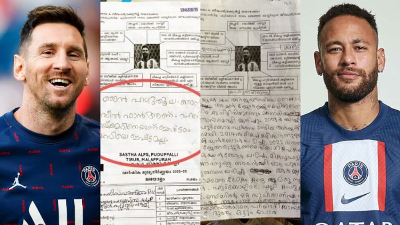 മെസ്സിയുടെ ജീവചരിത്രം എഴുതാൻ പറഞ്ഞു; ഞാനെഴുതില്ല, നെയ്മർ ഫാനെന്ന് കുട്ടി; പരീക്ഷാപേപ്പർ വൈറൽ മെസ്സിയുടെ ജീവചരിത്രം എഴുതാൻ പറഞ്ഞു; ഞാനെഴുതില്ല, നെയ്മർ ഫാനെന്ന് കുട്ടി; പരീക്ഷാപേപ്പർ വൈറൽ