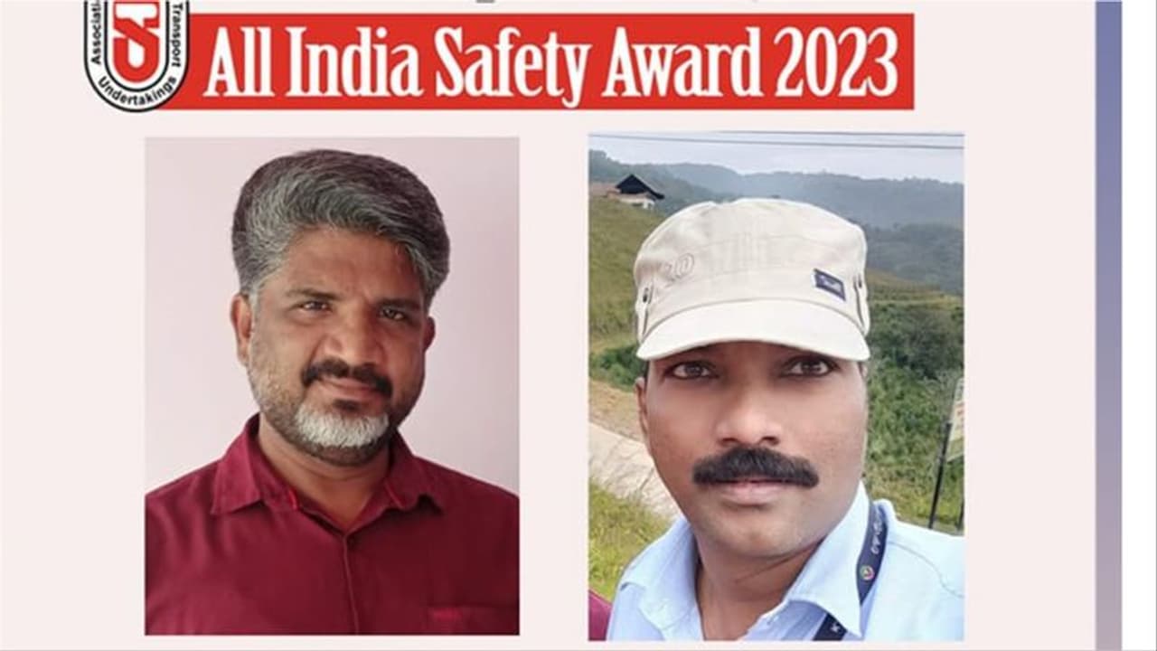 ആൾ ഇന്ത്യ റോഡ് സേഫ്റ്റി അവാർഡിൽ തിളങ്ങി കെ എസ് ആർ ടി സി,രണ്ട് ഡ്രൈവര്മാര്ക്ക് അംഗീകാരം ആൾ ഇന്ത്യ റോഡ് സേഫ്റ്റി അവാർഡിൽ തിളങ്ങി കെ എസ് ആർ ടി സി,രണ്ട് ഡ്രൈവര്മാര്ക്ക് അംഗീകാരം
