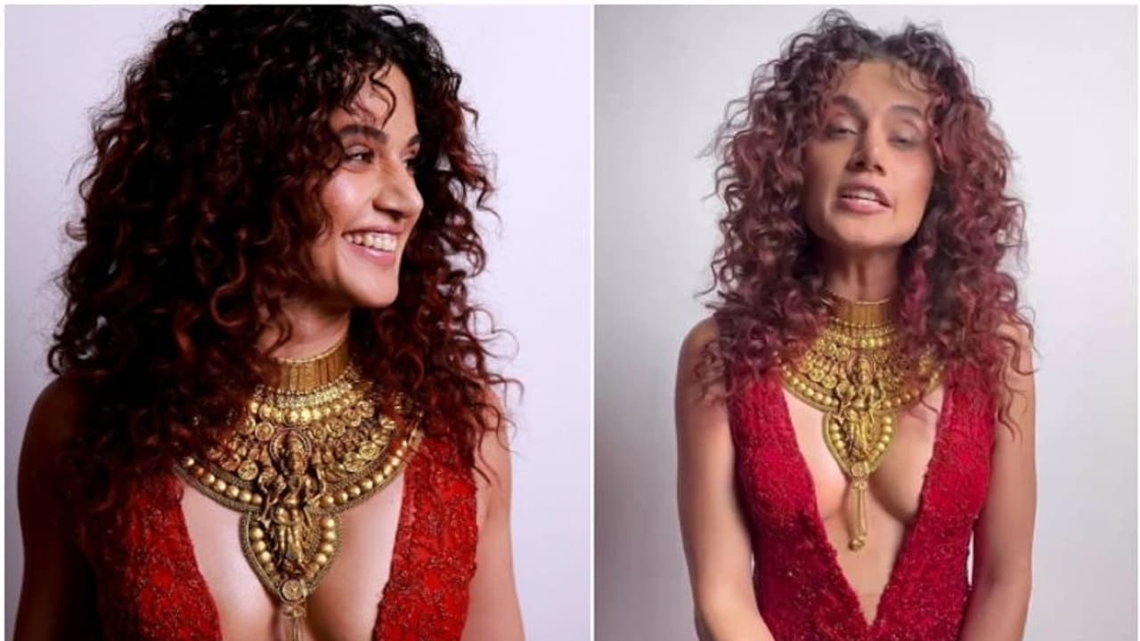 ಮೈ ಕಾಣುವ ಬಟ್ಟೆಗೆ ದೇವಿ ಲಕ್ಷ್ಮಿ ನೆಕ್ಲೇಸ್ ಧರಿಸಿದ್ದ ನಟಿ ತಾಪ್ಸಿ ಪನ್ನು ವಿರುದ್ಧ ದೂರು ದಾಖಲು 