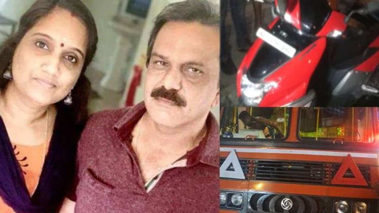 കളമശേരിയിൽ സ്കൂട്ടറും ലോറിയും കൂട്ടിയിടിച്ച് അപകടം, ദമ്പതികൾ മരിച്ചു കളമശേരിയിൽ സ്കൂട്ടറും ലോറിയും കൂട്ടിയിടിച്ച് അപകടം, ദമ്പതികൾ മരിച്ചു