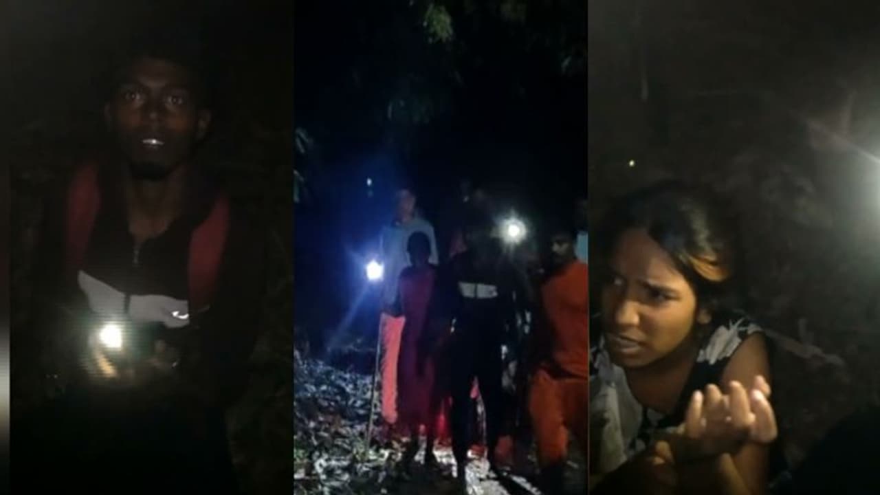 എതിര്പ്പ് മറികടന്ന് കാട് കയറിയ സംഘം കുടുങ്ങി, ഗര്ഭിണി അടക്കമുള്ള സംഘത്തെ പുറത്തെത്തിച്ചത് അതിസാഹസികമായി എതിര്പ്പ് മറികടന്ന് കാട് കയറിയ സംഘം കുടുങ്ങി, ഗര്ഭിണി അടക്കമുള്ള സംഘത്തെ പുറത്തെത്തിച്ചത് അതിസാഹസികമായി