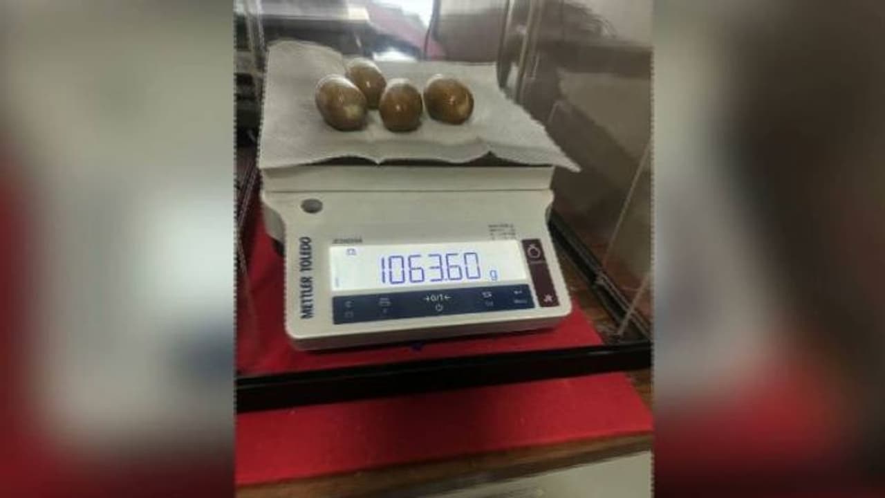 മലദ്വാരത്തിനകത്ത് ഗുളിക രൂപത്തിൽ ഒളിപ്പിച്ചത് 1063 ഗ്രാം സ്വർണം, നെടുമ്പാശേരിയിൽ തൃശൂർ സ്വദേശി പിടിയിൽ മലദ്വാരത്തിനകത്ത് ഗുളിക രൂപത്തിൽ ഒളിപ്പിച്ചത് 1063 ഗ്രാം സ്വർണം, നെടുമ്പാശേരിയിൽ തൃശൂർ സ്വദേശി പിടിയിൽ