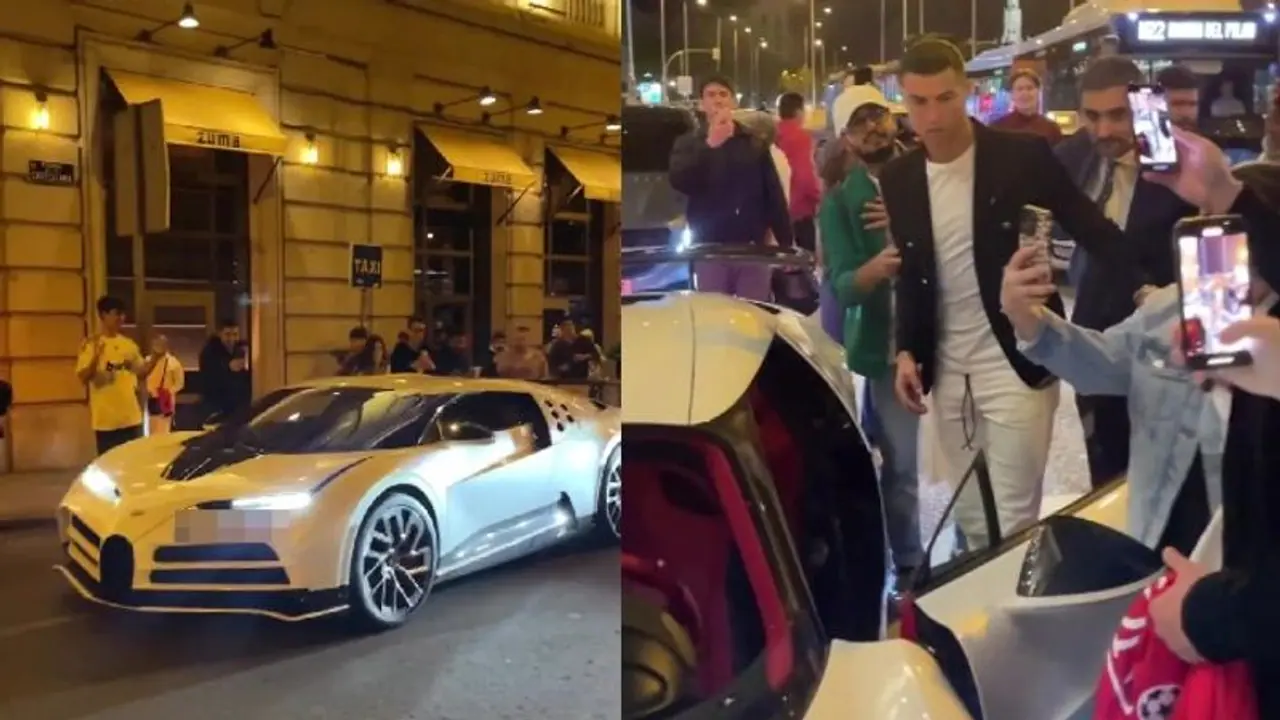 WATCH: Ronaldo goes vroom in his £8.8 million Bugatti Centodieci; fans in Madrid go berserk