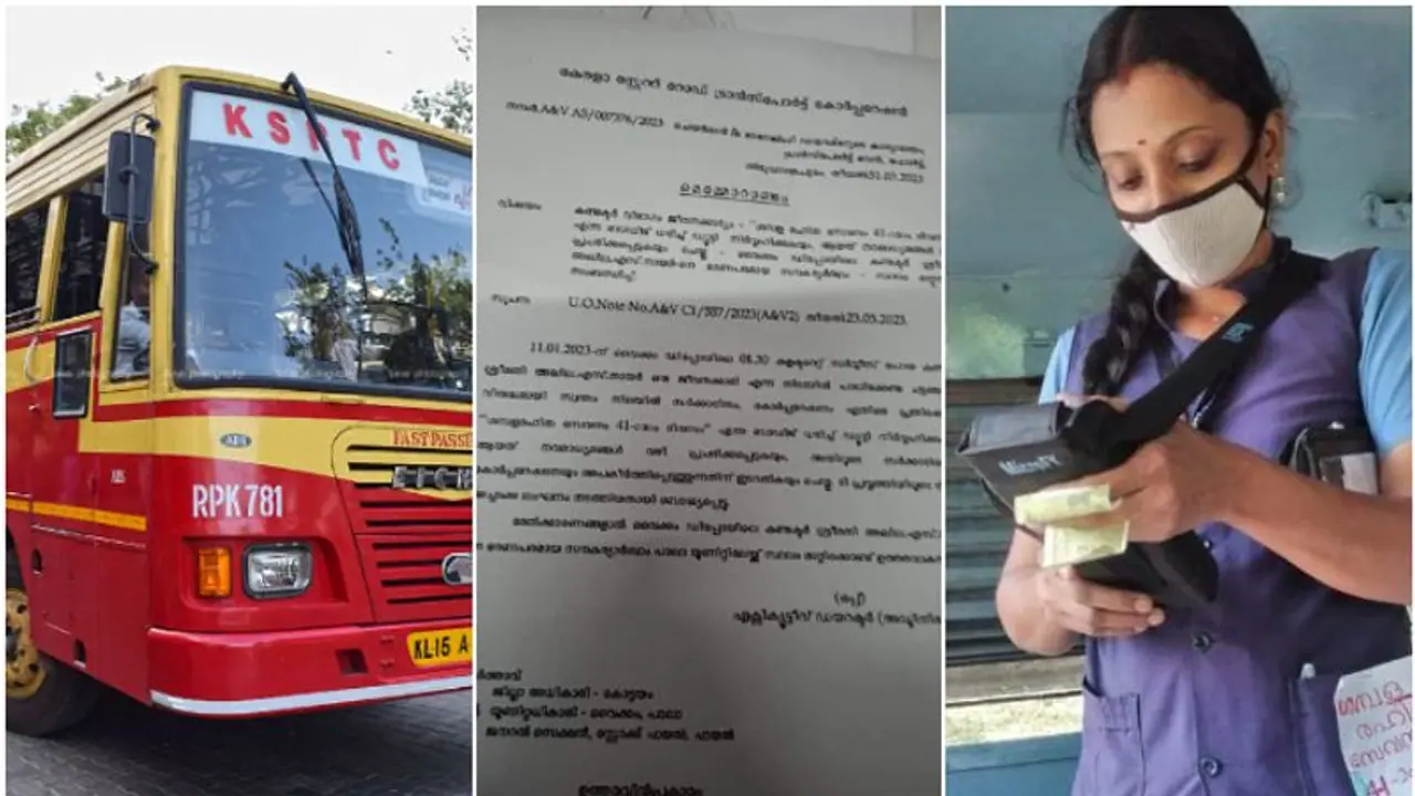 Salary delay: KSRTC revokes transfer of woman conductor over badge protest Salary delay: KSRTC revokes transfer of woman conductor over badge protest
