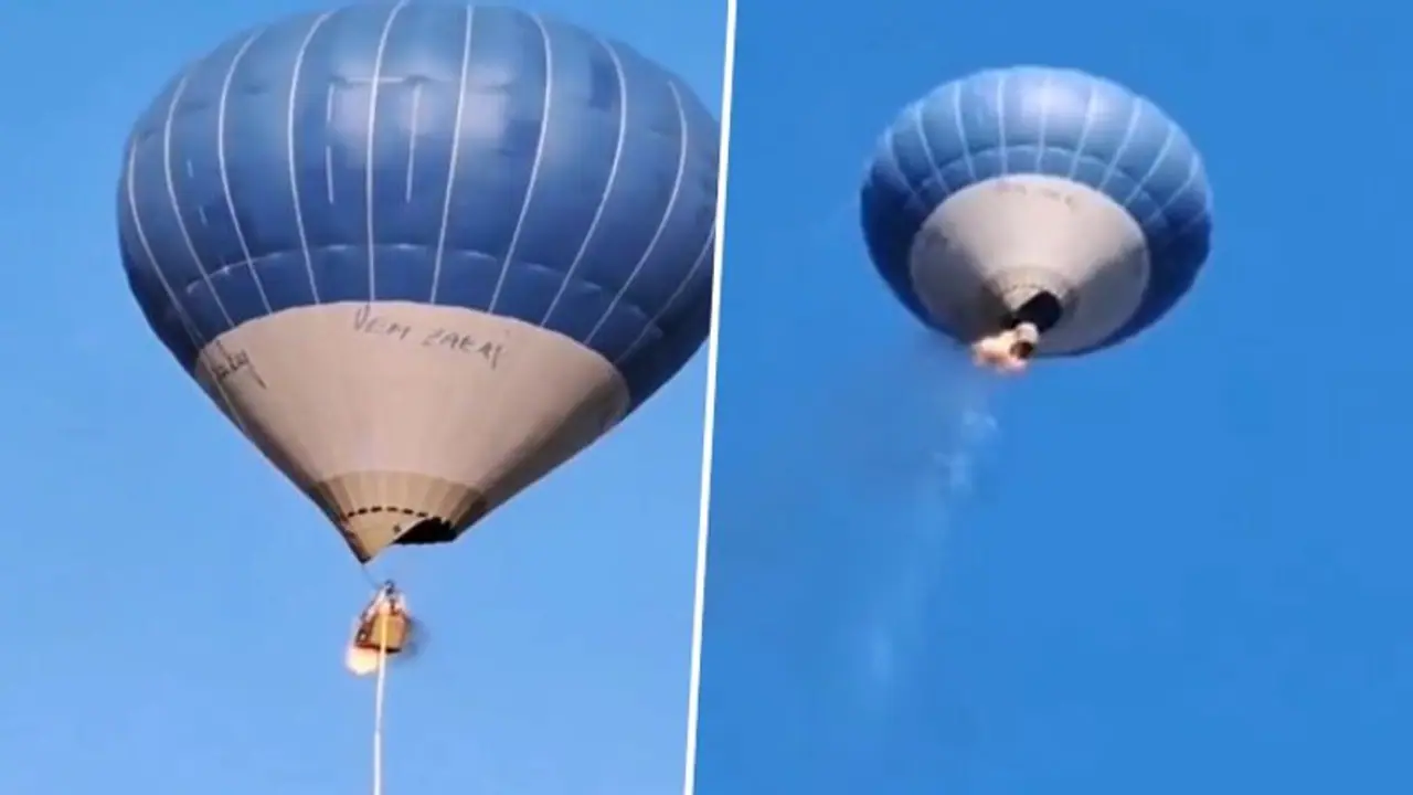 Watch: Hot air balloon catches fire mid air in Mexico, forces passengers to jump off; 2 dead