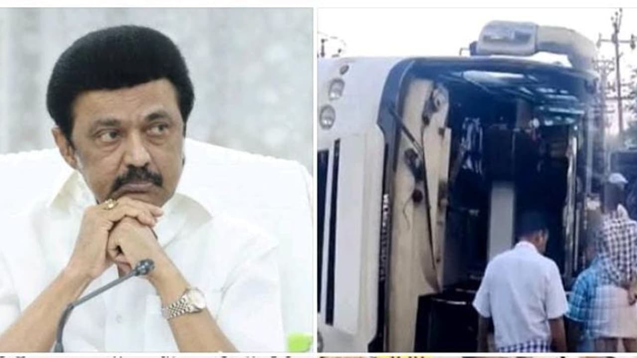 தஞ்சாவூரில் சுற்றுலா பேருந்து கவிழ்ந்து விபத்து..! இரண்டு பேர் உயிரிழப்பு நிவாரணம் உதவி அறிவித்த முதலமைச்சர் தஞ்சாவூரில் சுற்றுலா பேருந்து கவிழ்ந்து விபத்து..! இரண்டு பேர் உயிரிழப்பு நிவாரணம் உதவி அறிவித்த முதலமைச்சர்