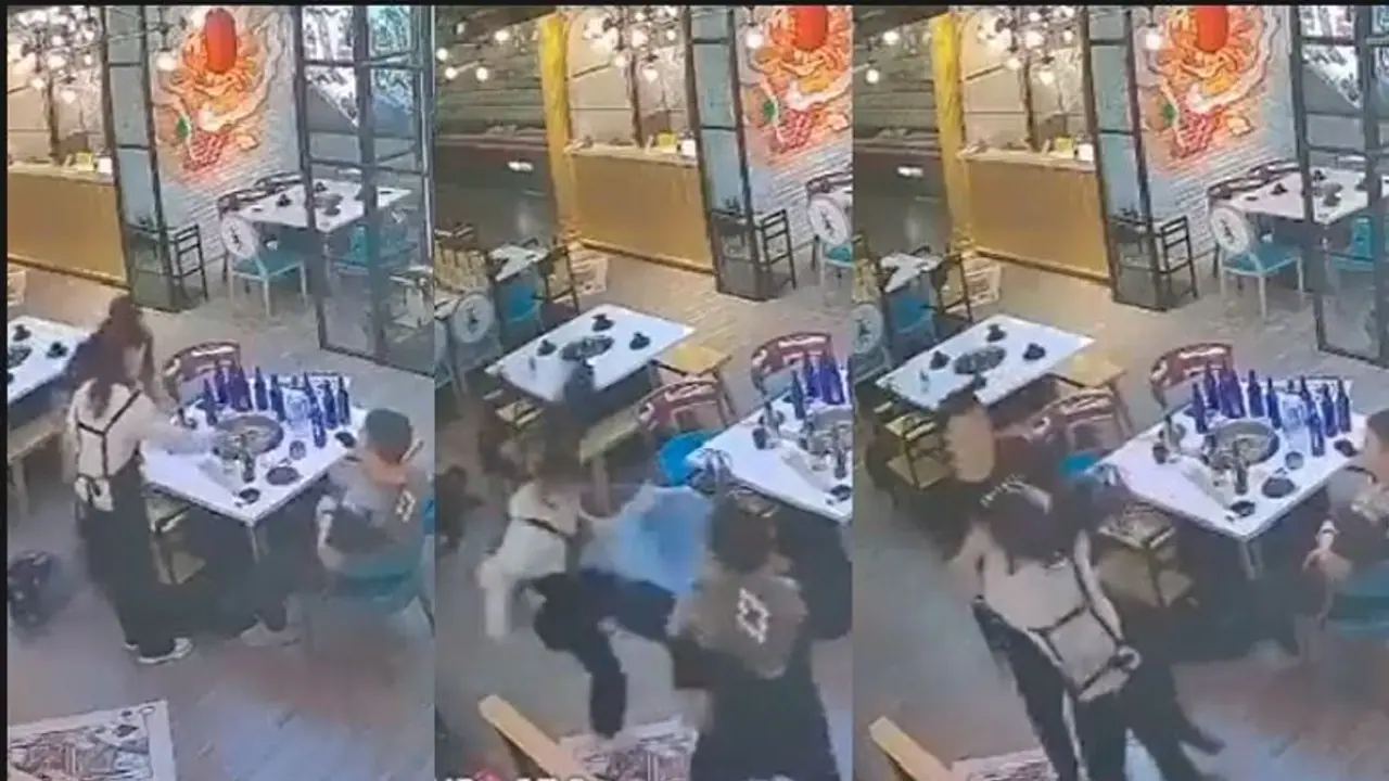 ತನ್ನೊಂದಿಗೆ ಅಸಭ್ಯವಾಗಿ ವರ್ತಿಸಿದವರಿಗೆ ಒದ್ದು ಬುದ್ಧಿ ಕಲಿಸಿದ ಗಟ್ಟಿಗಿತ್ತಿ: ವಿಡಿಯೋ ವೈರಲ್